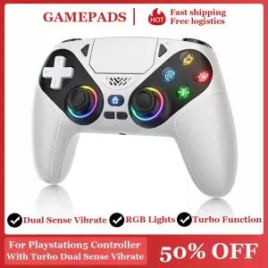 호환  PS5 컨트롤러 무선 PS5 콘솔 컨트롤러 터보 듀얼 센스 진동 프로그래밍 블루투스 PC 게임패드