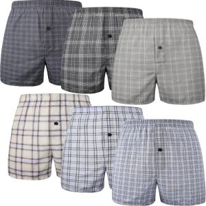 대나무 쿨 남성 속옷 남성용 직조 복서 팩 클래식 릴랙스 핏 경량 격자무늬 반바지