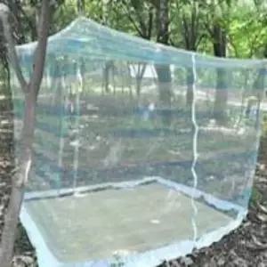 지퍼 사각 모기장 투톤 3~4인 침대모기장 모기텐트