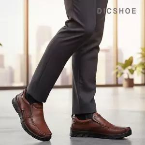 딕슈 남성 소가죽 밴딩 스티치 슬립온 로퍼 3cm LFMS409