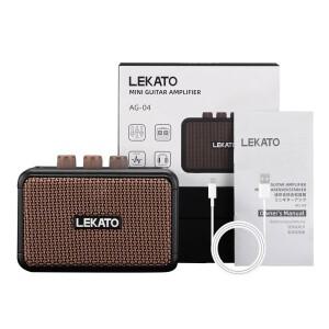 Lekato 레트로 복고풍 엔틱 미니 기타 앰프 5W 듀얼 스피커 포함 - 충전식 Bluetooth 클린/오버드라이브 효