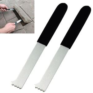 포장 재료 도구 조인트 파티오 스크레이퍼 고무 교체용 이중 방지 그루브 톱니 2개 잔디 있는 풀러 손잡이가 정원 추출기 벽돌 블록 마이크로 미끄럼 제거