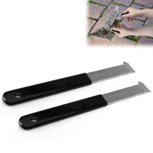 이중 조인트 도구 있는 포장 세트 잔디 마이크로 제거 미끄럼 정원 재료 파티오 방지 블록 2개 톱니 적합 고무 벽돌 손잡이가 교체에 그루브 스크레이퍼