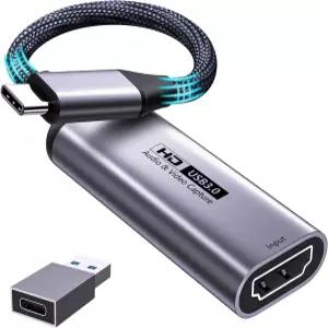 풀팔릭 비디오 캡처 카드 4K HDMI-USB C 3.0 1080P HD 60fps 라이브 및 녹화 오디오 그래버로 게임