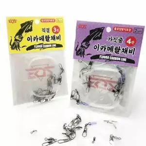 이오스 이카메탈채비 가짓줄 직결 한치 오징어 낚시채비 4단