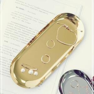 [2개구성] 화장품 대형 캔들 철제 골드 트레이 스텐 악세사리 FLWAF698A