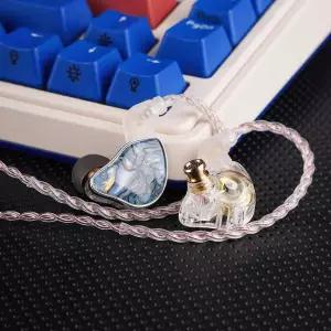 호환 NICEHCK DB2 하이브리드 듀얼 드라이버 IEM 이어폰 1DD1BA HiFi 사운드 0.78mm 2핀 분리형 마이크 케