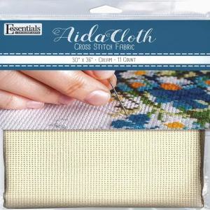 레저 아트 에센셜 에이다 천 11 카운트 크림 30 x 36 인치 크로스 스티치 원단 심지어 직조 면 자수