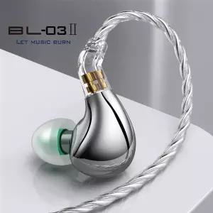 호환 BLON BL03 II 10mm 듀얼 챔버 다이나믹 드라이버 IEM Hifi 이어폰분리형 케이블 전선가리개 포함 3.5