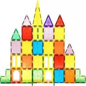 에코플랜 마그네틱 타일 68PCS 빌딩 블록 3D 클리어 세트 유아용 STEM 감각 교육용 장난감 선물 3 4 5 6 7
