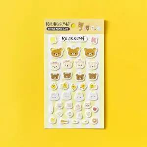 리락쿠마 다꾸스티커 폭신폭신 데코 스티커 옐로우 MNS