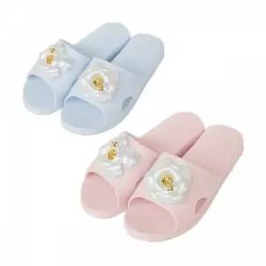 (사이즈 연블루)폭신한 여성 거실화 미끄럼 로즈 거실화 슬리퍼 베란다