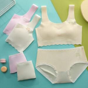 소소데이 주니어 심리스 브라 팬티 1.5단계 속옷 2종 세트 사계절 이너