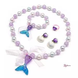 진주 크리스탈 목걸이 팔찌 귀걸이 반지 인어공주bcd768