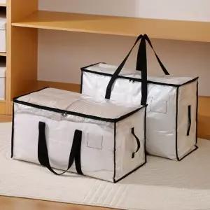 ( )의류 투명 옷정리함 대형 패브릭 보관함 수납함 72L