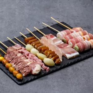 모듬꼬치 400g 10꼬치 삼겹 껍데기 닭안심 염통 똥집 은행 캠핑