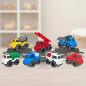 리틀 플레이카 7종 미니카 소방차 구급차 덤프트럭 레미콘 중장비 자동차 장난감 (21p)