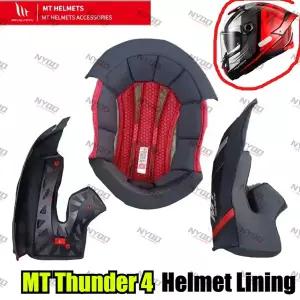 호환  MT Thunder 4 헬멧 라이닝 이어 패드 MT 교체용 라이닝 및 이어 패드