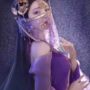 벨리댄스 히잡 베일 마스크 소품 쉬폰 스팽글 실크 가리개