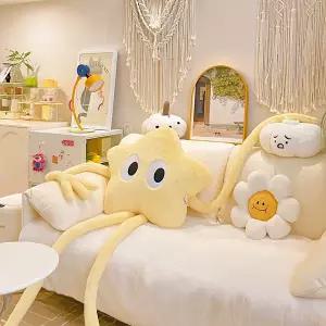 크리스마스 크림 다섯개 별 석탄 공 플러시 소파 침대 옆 베개 긴 손 긴 발 거대 인형 힐링 선물