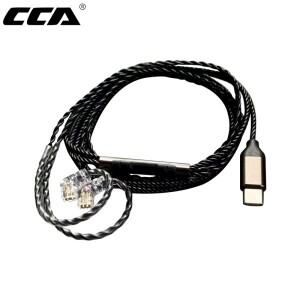 CCA JT2 실버 도금 이어폰 케이블 C/H 핀 업그레이드 와이어 USB C 2PIN 0.75MM (CRA  교체용 헤드셋