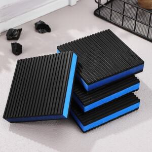 4Pcs 중장비 방진 패드 튼튼한 고무 세탁기 블루 충격 흡수 방음 매트 러닝 머신