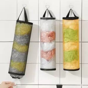 벽걸이 비닐 봉투 보관함 디스펜서 주방 비닐 정리함 무타공 수납함