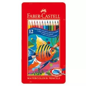 115929 QR69IP40 케이스 틴 색연필 파버카스텔 수채 12색
