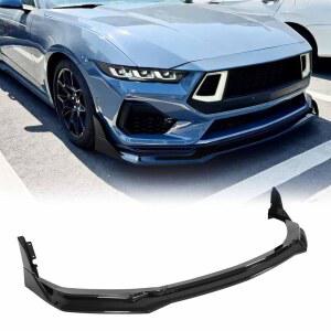 포드 머스탱 S650 GT / 에코부스트 다크 호스 2024-2025 AMPP 프론트 스플리터 친 에어 댐 ABS 플라스틱용 PFRREOR 5PCS 범퍼 립 W 윙렛 (글로스 블랙)