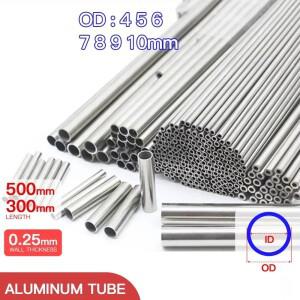알루미늄 파이프 0.2mm 두께 4-10mm OD 직선 300 500mm 긴 원형 6063 합금 튜브  벽