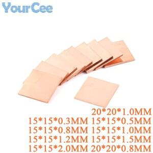 10pcs 15mmx15mm 0.3mm 1mm 2.0mm  방열판 구리 심 열 패드 노트북 IC 칩셋 GPU CPU