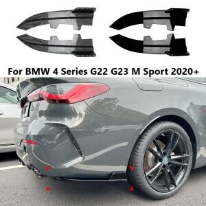 BMW 호환 4 시리즈 G22 G23 M 스포츠 +용 자동차 리어 호환 범퍼 랩 코너 디퓨저 스플리터 커버 바디 키트
