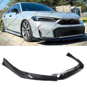 혼다 시빅 세단 및 해치백 2025 2026과 호환되는 휠엑스 프론트 립, 범퍼 에어 댐 친 스플리터 바디 키트(탄소 섬유 패턴)