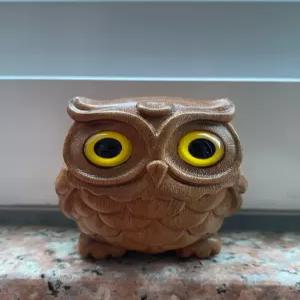 원목 목각 부엉이 복들어오는 행운 장식품 재물운 나무