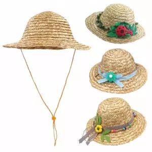 밀짚 모자 30x12cm 5p 소형 공예 장식 인형 소품 만들기 DIY 꾸미기