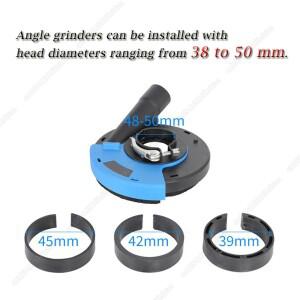 5인치 분진 방지 커버 (100/125mm 모델 호환 앵글 그라인더용) 콘크리트/석재 수집 범용 표면 연삭 ()