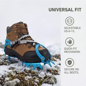 BRS-S3 14개 톱니 알루미늄 합금 크램폰 겨울용 트랙션 부츠 세트 야외 얼음 등반 등산 장비