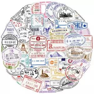 여권 스탬프 빈티지 스티커 50세트 다이어리 꾸미기 플래너 데코 수첩 장식 문구