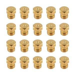 20pcs M6 × 0.75mm/0.5mm 솔리드 브래스 제트 노즐 키트 프로판 LPG 천연 가스 파이프 그릴 온수기 DIY 버