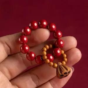 손가락 염주 미니 불교 용품 연꽃 장식 기도 명상용 소원 성취 행운 부적 종교