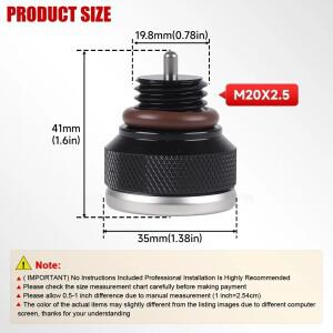 나사 크기 M20x2.5 바이크 오토바이 연료 탱크 캡 35MM 오일 온도 게이지 0-200 포인터 커버 블랙/실버