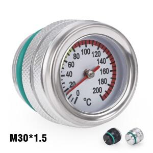M30X1.5 바이크 오토바이 연료 탱크 캡(오일 온도 게이지 포함) 엔진 밸브 커버 오일 필러 캡(가와사키 호