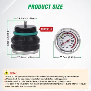 바이크 오토바이 연료 탱크 캡 M30X1.5 오일 엔진 온도 게이지 미터 필러 카와사키 호환 650 KLR 1987-1998