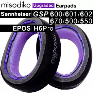 호환  misodiko Sennheiser용 업그레이드된 이어패드 교체  EPOS GSP 670 600 601 602 500 550 H6Pro 게임