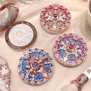 Flower Knows 리틀 엔젤 하이라이터 팔레트 8g 다이아몬드 광채 3D 페이스 컨투어 롱래스팅 방수 쉬머 메이