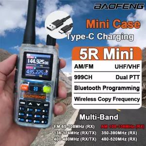 바오펑 UV 5R 미니 무전기 블루투스 프로그래밍 주파수 타입-C 장거리 햄 2웨이 라디오 사냥 캠핑 생일