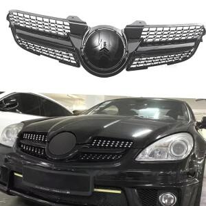 메르세데스 벤츠 R171 SLK 클래스 SLK200 2008-2010 앞 범퍼 레이싱 그릴 튜닝 액세서리 용 프론트