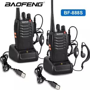 2개 세트 바오펑 BF888S 워키토키 5W 햄 무전기 UHF 400-470MHz 16채널 송수신기 USB 충전기 야외용