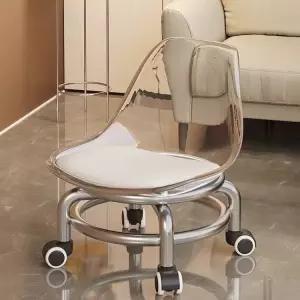 아크릴 만능 바퀴 등받이 의자 어린이용 스툴 신발 벤치