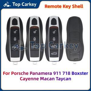 TopCarkey 교체용 리모컨 키 쉘 케이스 3-4 버튼 포르쉐 호환 파나메라 911 718 박스터 카이엔 마 타이용
